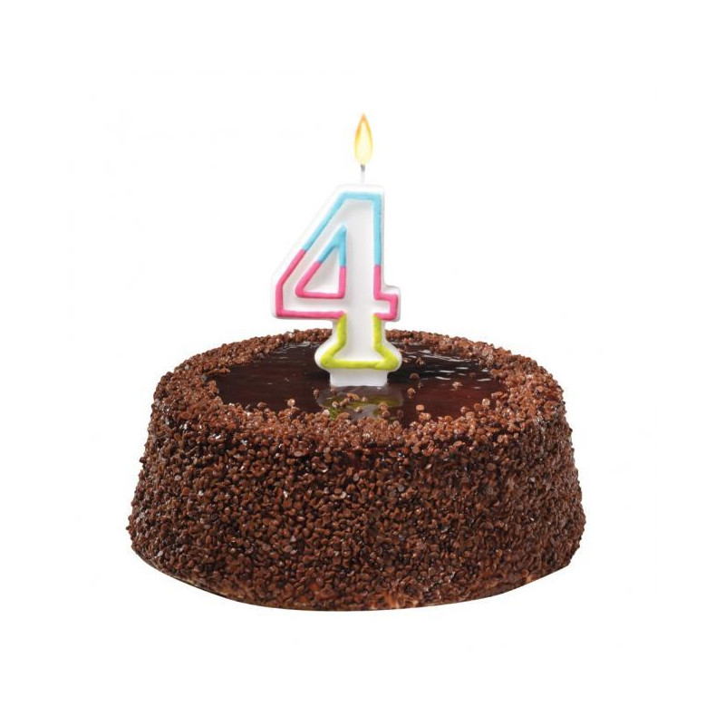 Tortová sviečka číslovka 4