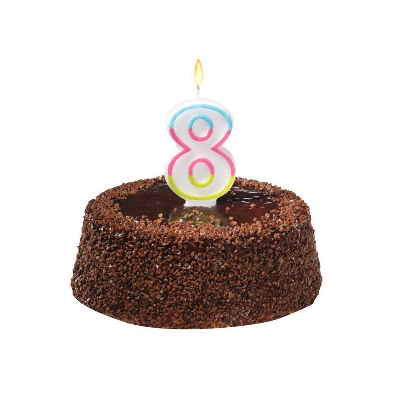 Tortová sviečka číslovka 8