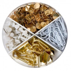 Dóza mix pripináčiky špendlíky kancelárske spony a klipy na dokumenty Herlitz Pure Glam 310ks