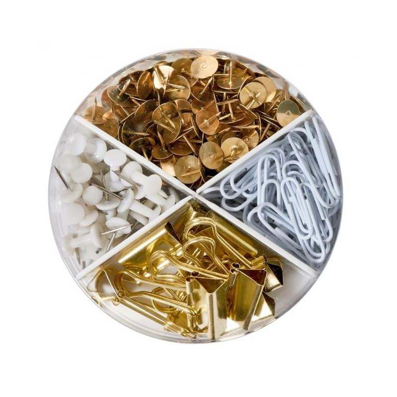 Dóza mix pripináčiky špendlíky kancelárske spony a klipy na dokumenty Herlitz Pure Glam 310ks