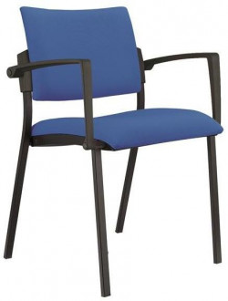 Konferenčná stolička Kubic s podrúčkami modrá