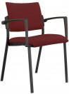 Konferenčná stolička Kubic s podrúčkami bordó
