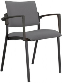 Konferenčná stolička Kubic s podrúčkami sivá