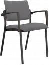 Konferenčná stolička Kubic s podrúčkami sivá