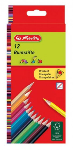 Farbičky Herlitz trojhranné 12 farieb