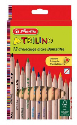 Farbičky Herlitz Trilino trojhranné 12 farieb