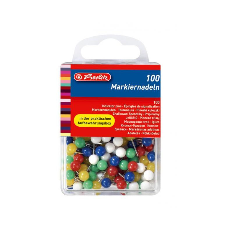 Napichovacie špendlíky Herlitz mix farieb 100ks