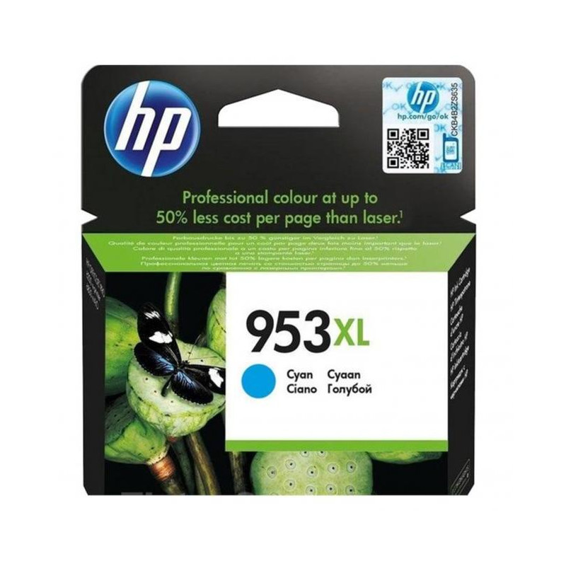 Atramentová náplň HP F6U16AE HP 953XL pre OfficeJet Pro 7740/8210/8710/8720 cyan XL (1.600 str.)