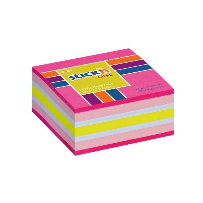 Samolepiaci bloček mini, 51x51 mm, ružový mix