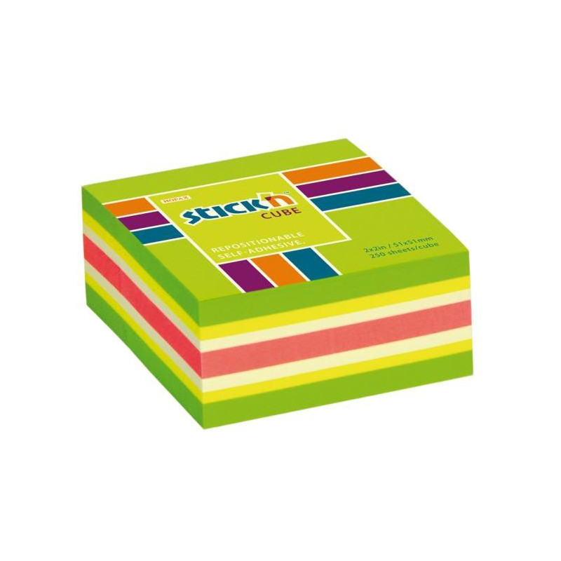 Samolepiaci bloček mini, 51x51 mm, zelený mix