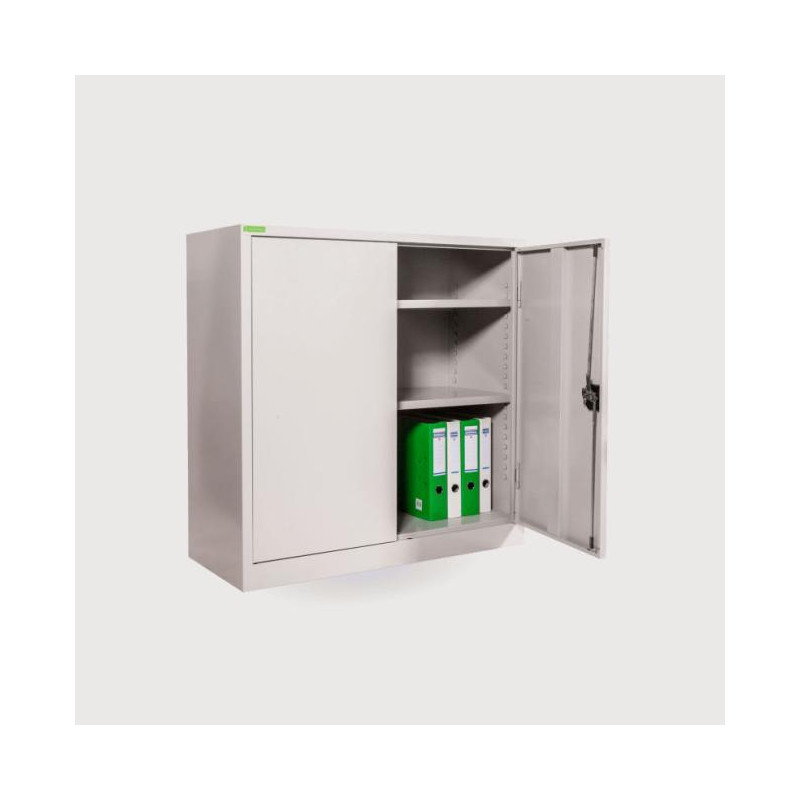 Kancelárska skriňa na dokumenty, 2 police, zváraná, v 100 x š 100 x h 42 cm, farba RAL7035 svetlošedá