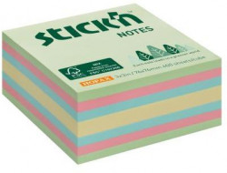 Samolepiaca kocka, 76x76 mm, lesný mix pastelových farieb, 400 lístkov