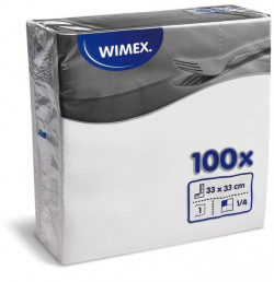 Papierové servítky 1-vrstvové Línia 33 x 33cm biele (100 ks)