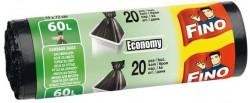Vrecia zaväzovacie FINO Economy 60 ℓ, 13 mic., 59 x 72 cm, čierne (20 ks)