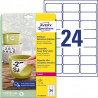 Etikety polyesterové veľmi odolné 63,5x33,9mm Avery A4 biele odnímateľné 20 hárkov