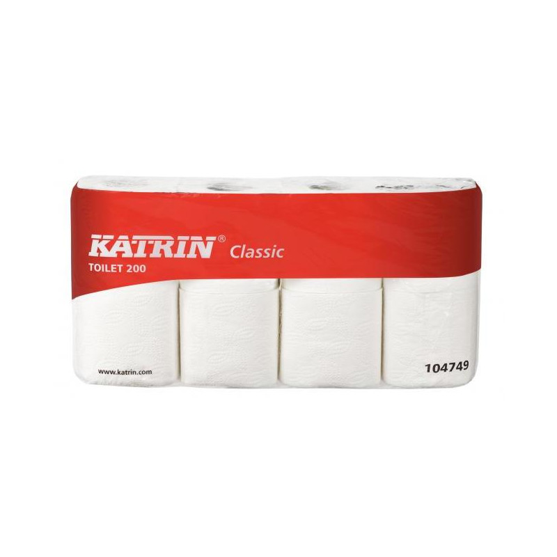 Toaletný papier 2-vrstvový KATRIN Classic Toilet 200, návin 23,4 m (8 ks)