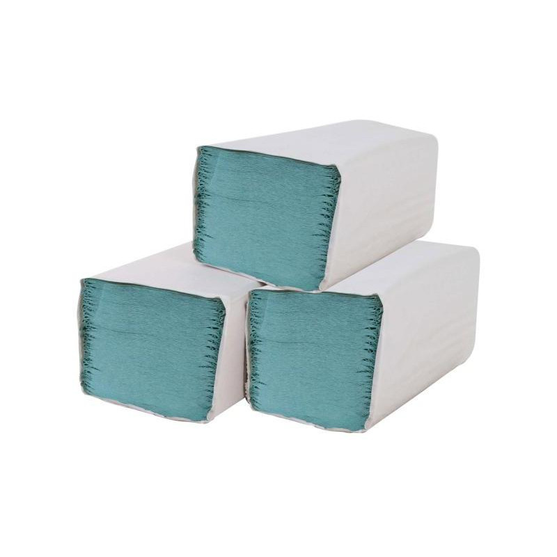 Papierové utierky skladané ZZ 1-vrstvové zelené recykel (20 bal.)