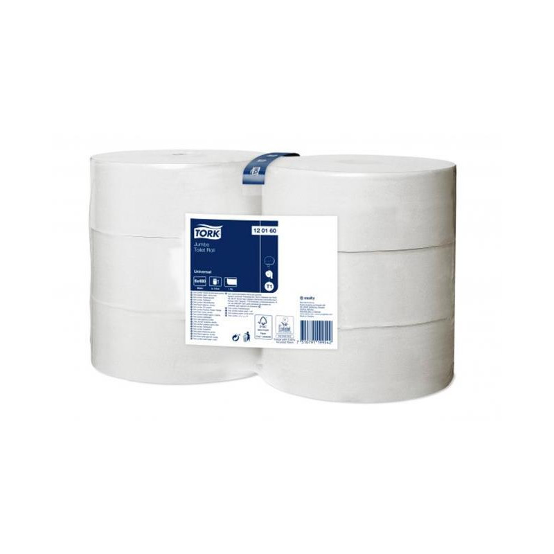 Toaletný papier 1-vrstv. TORK Jumbo 26 cm, návin 480 m, sivý T1 (6 ks)