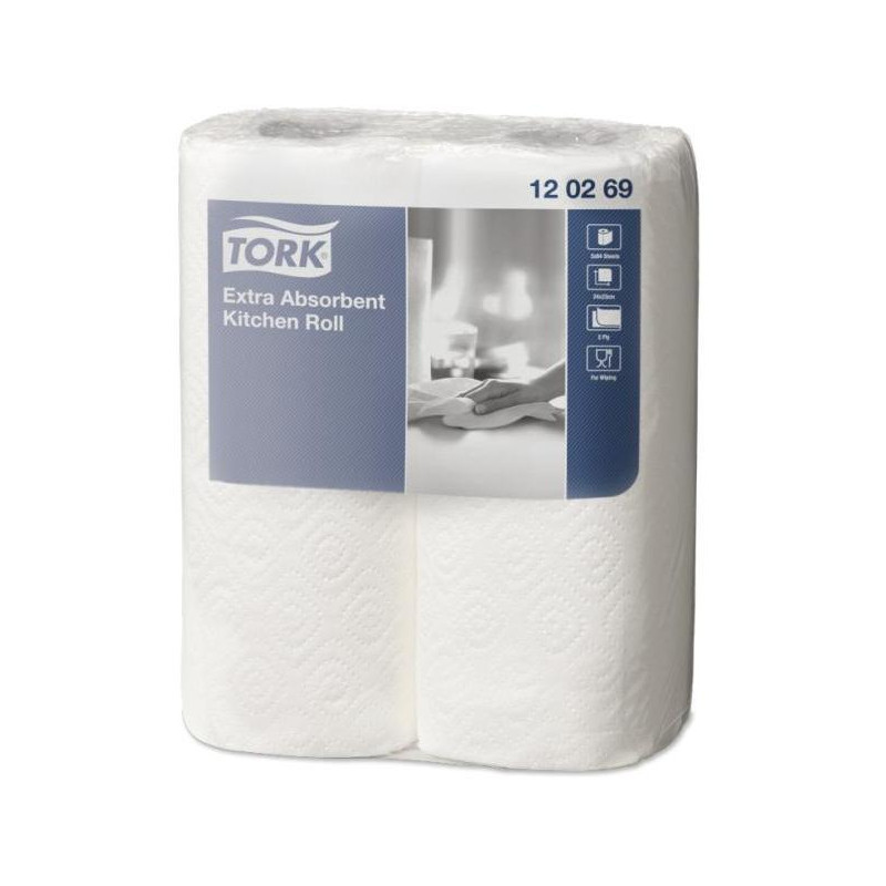 Kuchynské utierky 2-vrst. v rolke TORK Premium biele, návin 15,4 m (2 ks)