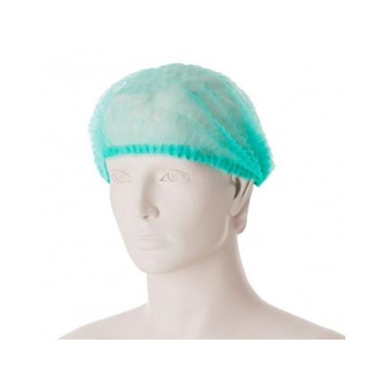 Ochranná jednorazová čiapka zelená (100 ks)