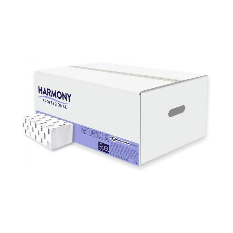 Papierové utierky skladané ZZ 2-vrstvové HARMONY recykel biele (20bal.)