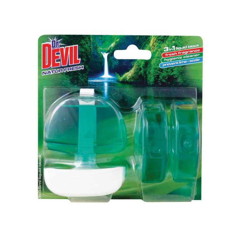 Dr. Devil závesný WC gél 3 x 55 ml - Natur Fresh