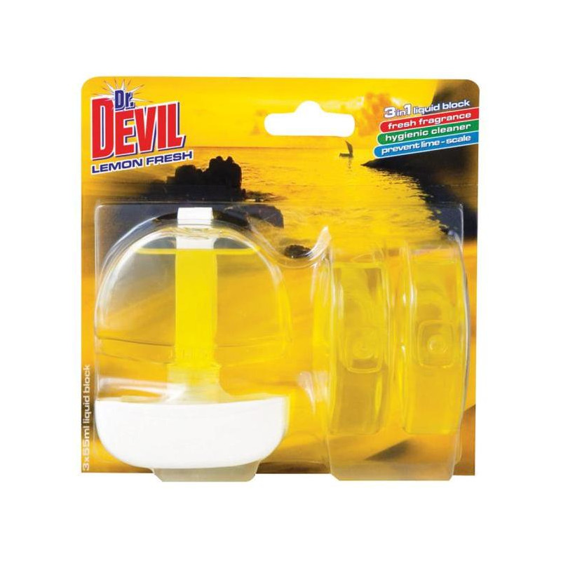 Dr. Devil závesný WC gél 3 x 55 ml - Lemon Fresh