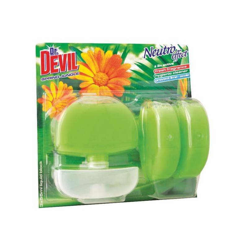 Dr. Devil závesný WC gél 3 x 55 ml - Spring Jungle