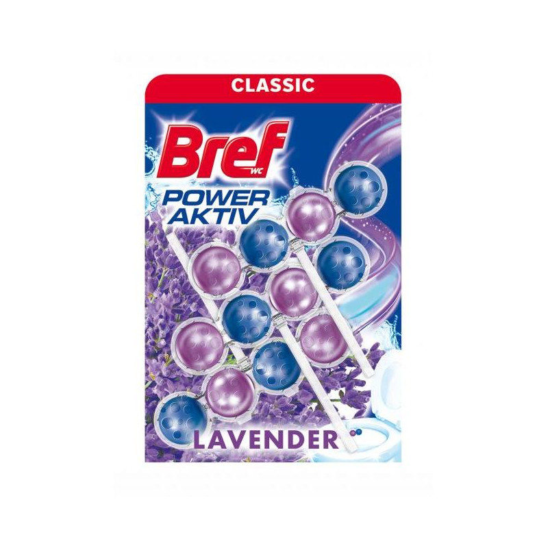 Bref Power Aktiv WC závesný blok tuhý 3 x 50 g Levanduľa