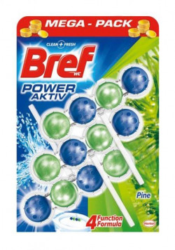 Bref Power Aktiv WC závesný blok tuhý 3 x 50 g Borovica