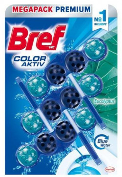 Bref Color Aktiv WC závesný blok tuhý 3 x 50 g Eukalyptus