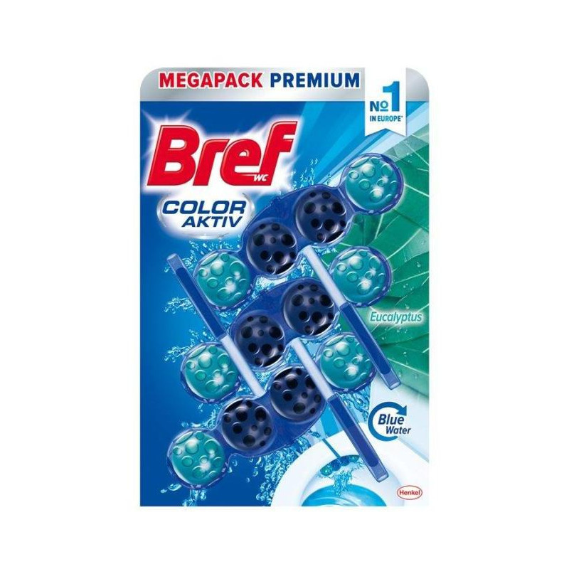 Bref Color Aktiv WC závesný blok tuhý 3 x 50 g Eukalyptus
