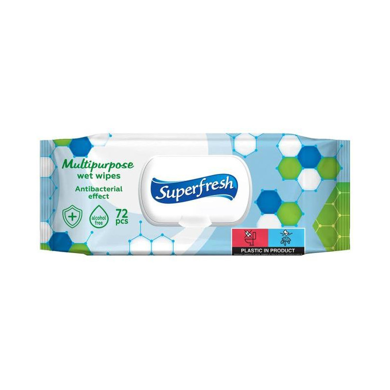 Vlhčené utierky Superfresh antibakteriálne 72ks