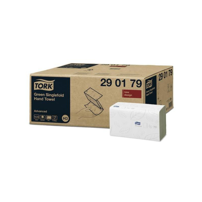 Papierové utierky skladané ZZ/C 2-vrstv. TORK Singlefold Advanced zelené H3 (15 bal.)