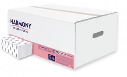 Papierové utierky skladané ZZ 2-vrstvové HARMONY professional, 100% celulóza, biele (20 bal.)