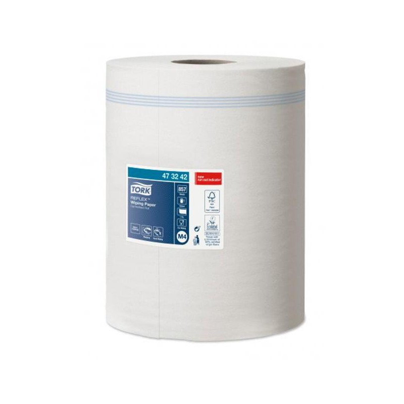 Papierové utierky v rolke 1-vrstv. TORK Reflex biele M4, návin 300 m (6 ks)