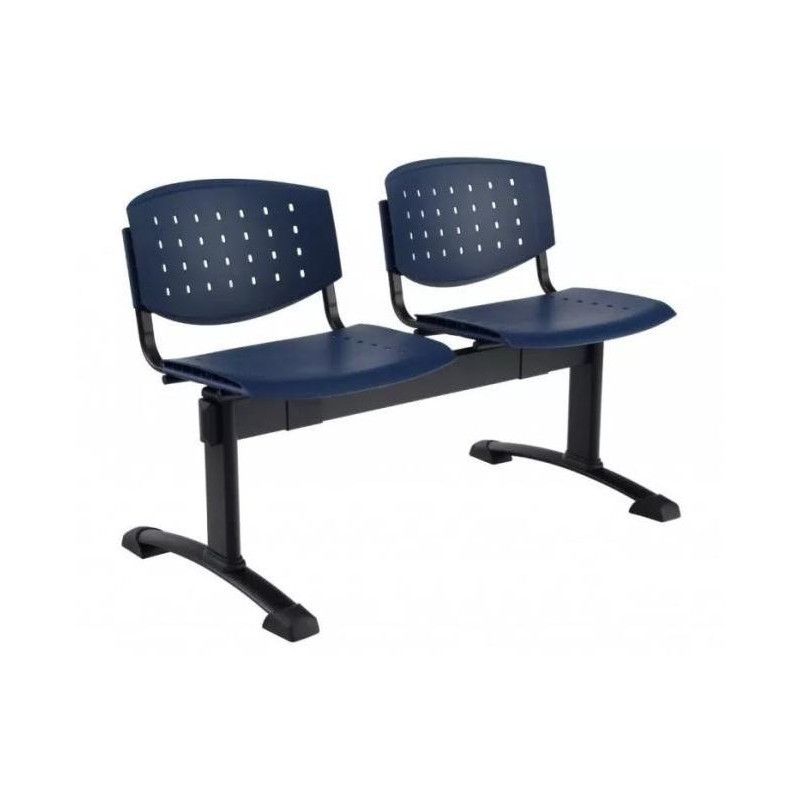 2-miestna lavica Layer, konštrukcia čierna, plast tm. modrá