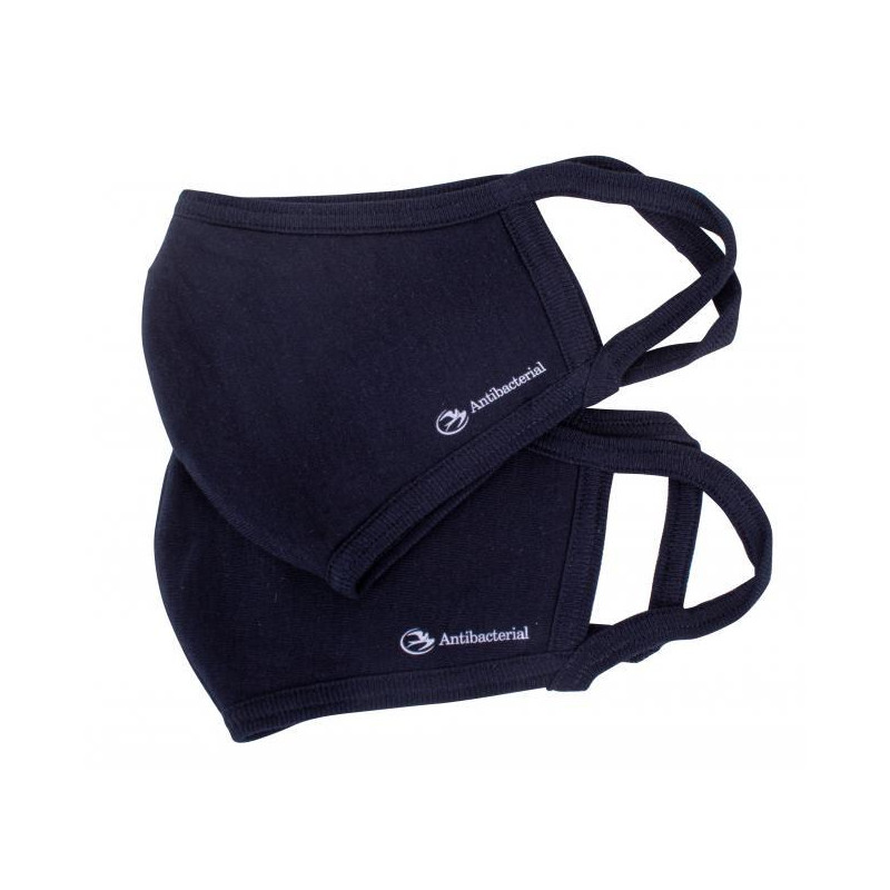 Rúško antibakteriálne,100% bavlna ČIERNE, veľkosť L (2 ks)