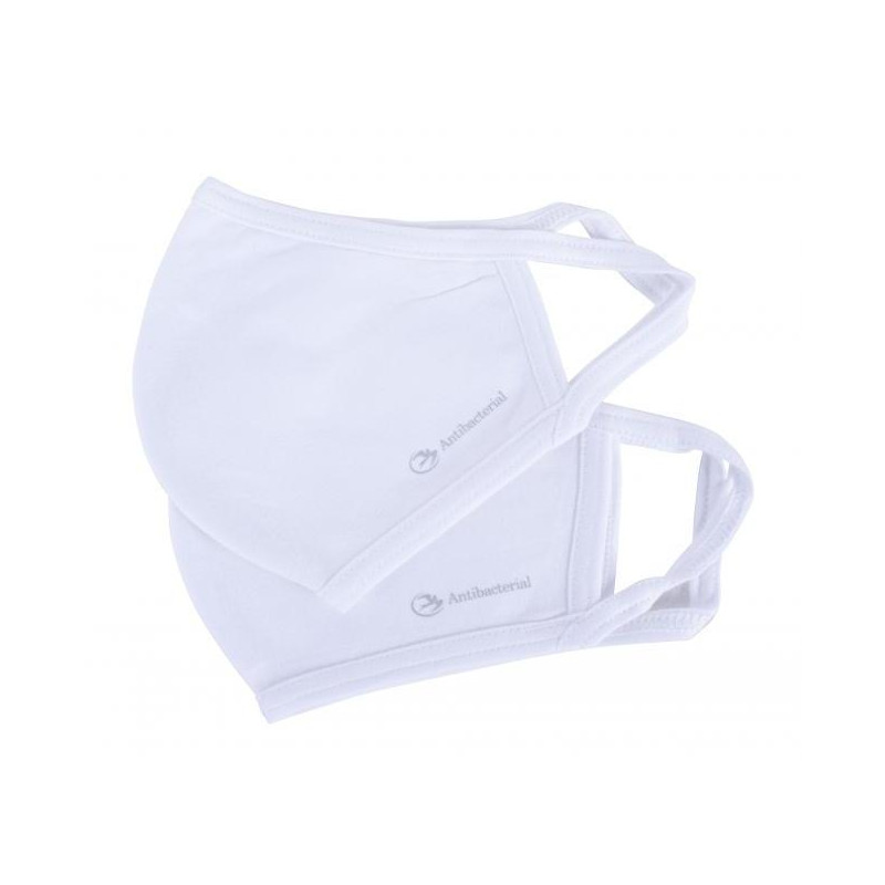 Rúško antibakteriálne,100% bavlna BIELE, veľkosť M (2 ks)