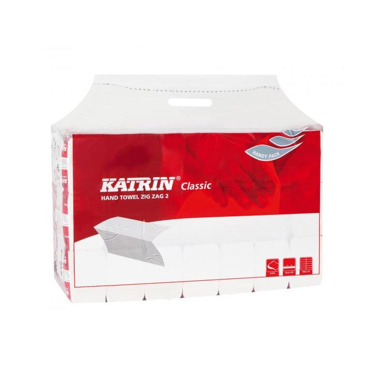 Papierové utierky skladané ZZ 2-vrstvové KATRIN Classic Handy pack biele (20 bal.)