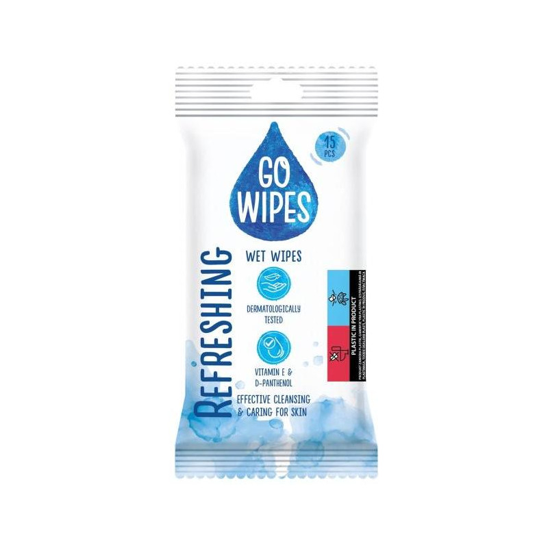 Vlhčené obrúsky, obohatené o D-panthenol a komplex vitamínov A,C,E 15ks