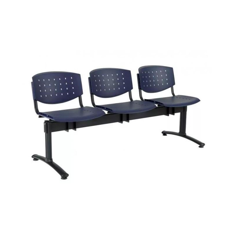 3-miestna lavica Layer, konštrukcia čierna, plast tm. modrá