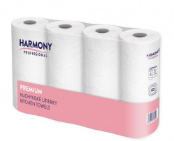 Kuchynské utierky 3-vrstvové HARMONY Professional, celulóza, návin 10,5 m (4 ks)