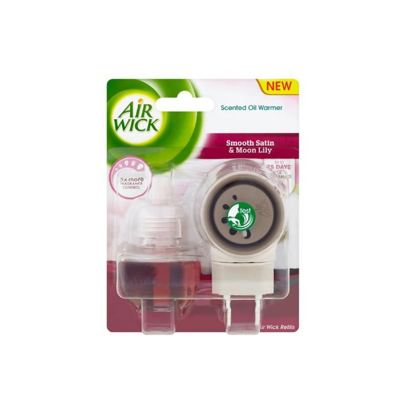Air Wick elektrický osviežovač + náplň 19 ml Jemný satén a mesačná ľalia 19 ml