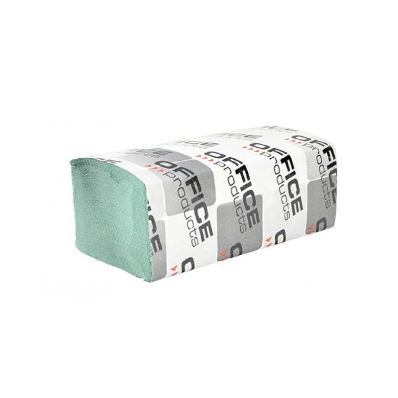 Papierové utierky Office Products ZZ 1-vrstvové zelené recykel (20 bal.)