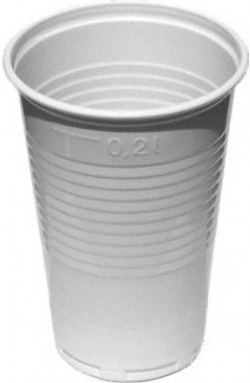 Poháre plastové 200 ml biele 100% recykel (100 ks)