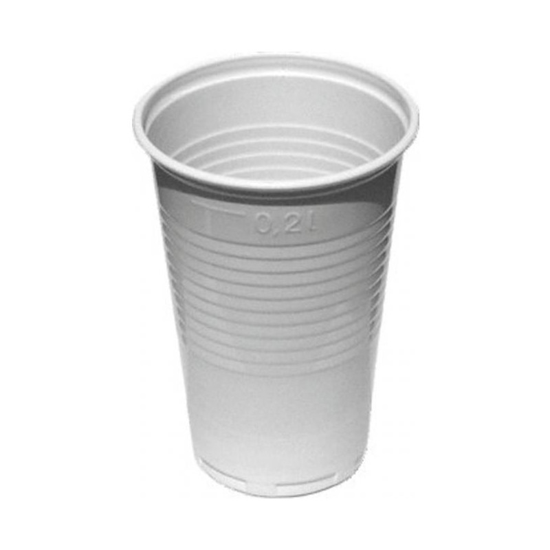 Poháre plastové 200 ml biele 100% recykel (100 ks)