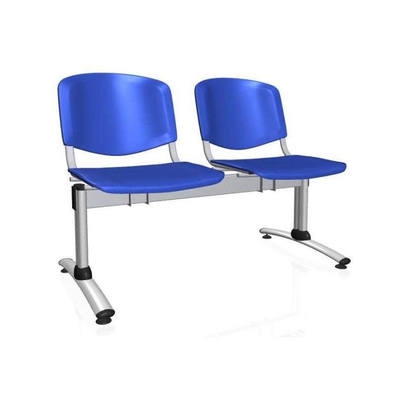 2-miestna lavica Imperia, konštrukcia sivá, plast modrá