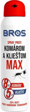 BROS sprej proti kliešťom a komárom MAX 90 ml