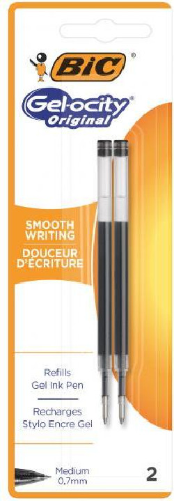 Náhradná náplň do gélového rollera BIC Gelocity čierna 2ks